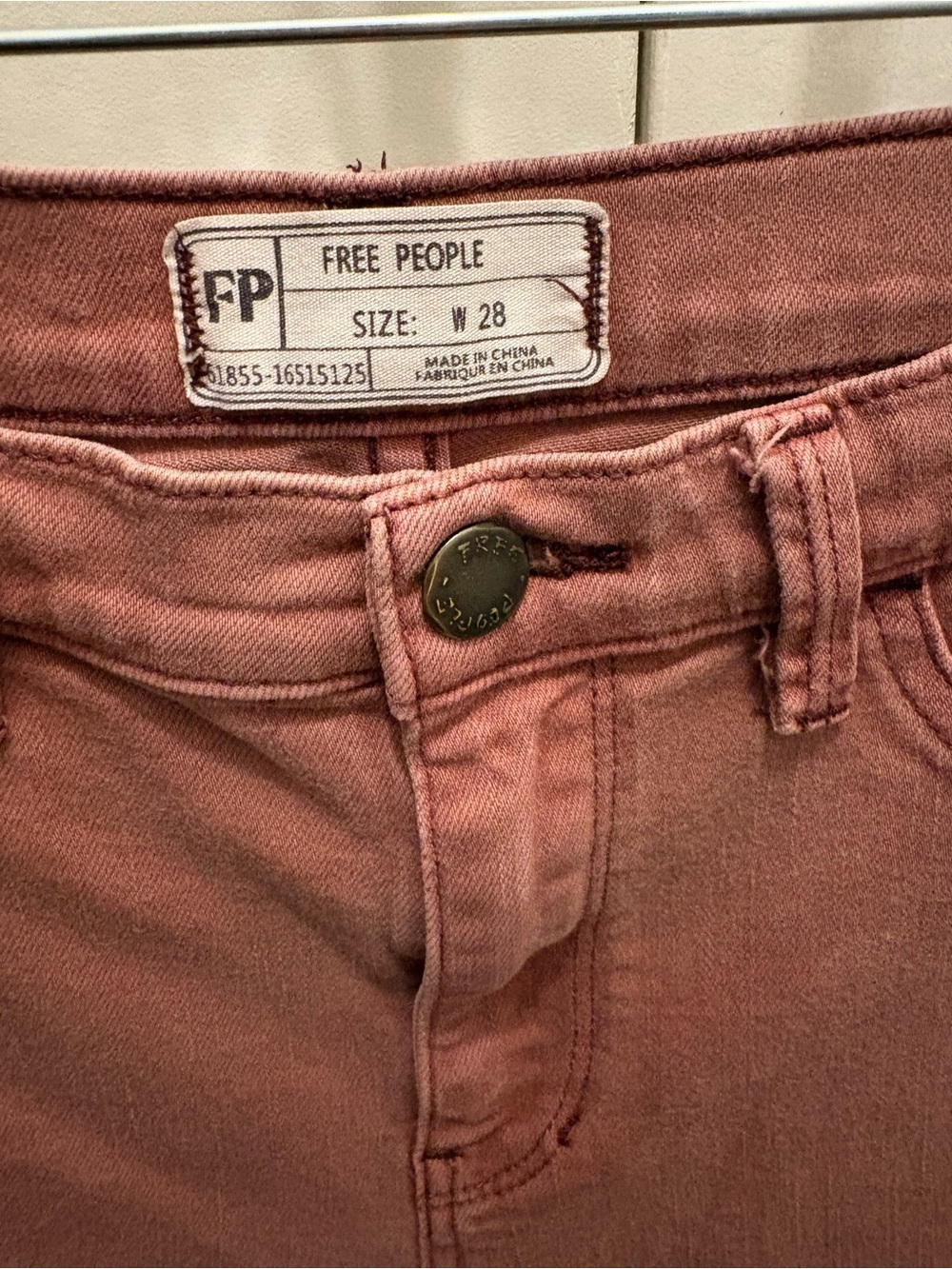 Free People Skinny Leg Ankle Faded Jeans in Rust Pink Women’s 28 Grunge,90s,boho - Picture 5 of 9